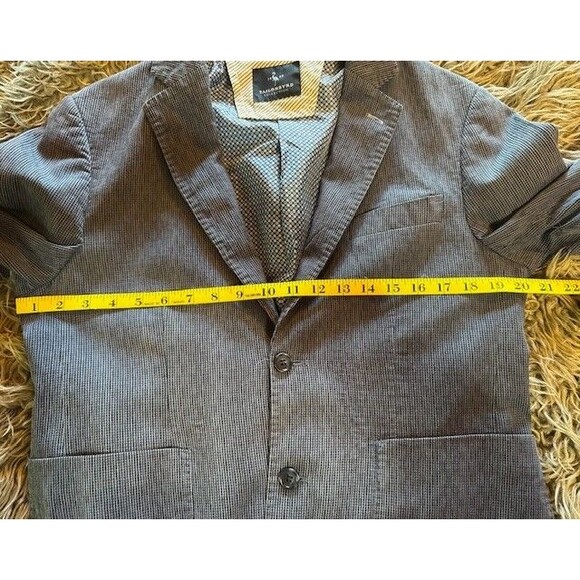 Tailorbyrd Mens Blazer Sport Coat Blue‎ Stripe Stretch Seersucker Elbow 38S - Picture 13 of 16